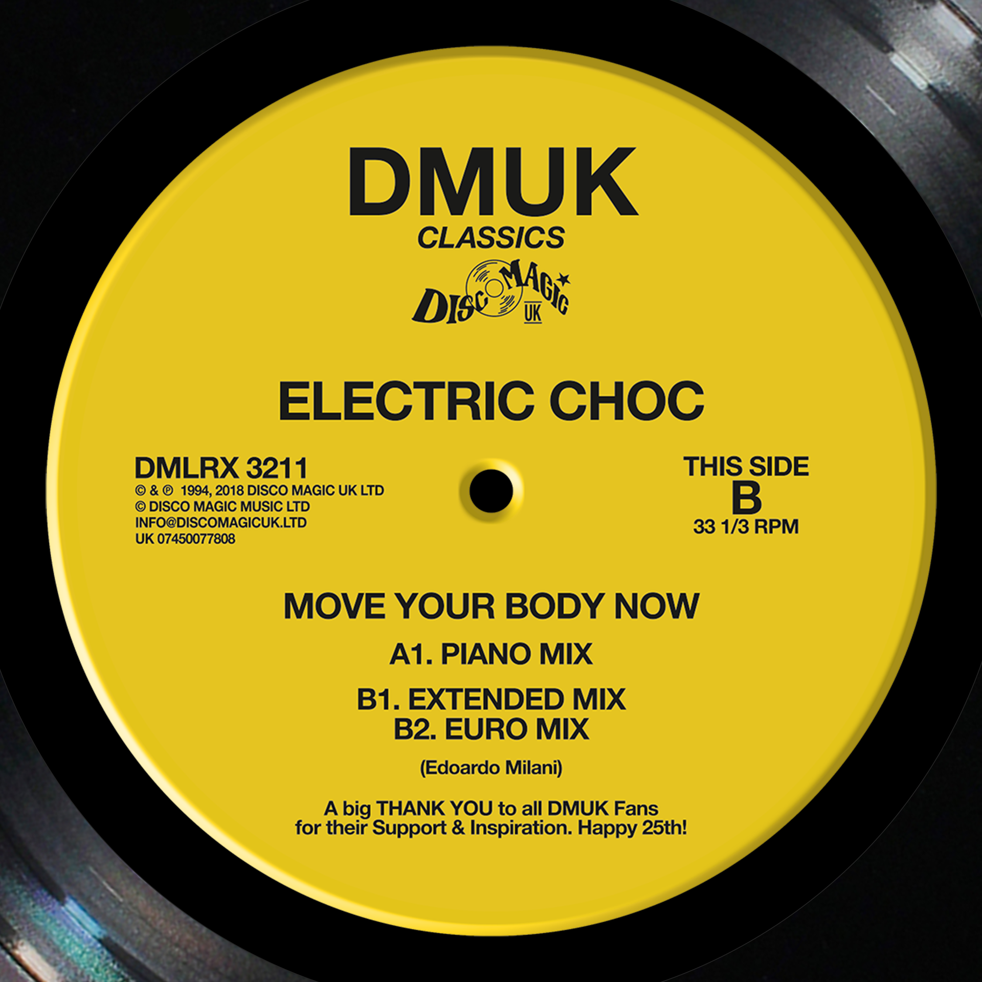 DISCO MAGIC UK Electric Choc “Move Your Body Now” – 12″ Vinyl